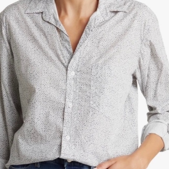 Frank & Eileen Womens Joedy Button-Up Shirt Sz XS NWT Ditsy Oversized Minimalist - Picture 1 of 16